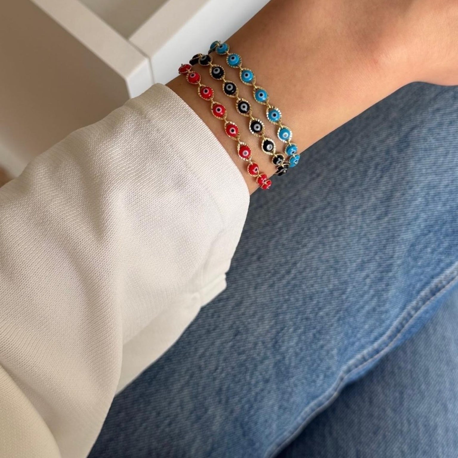Vergoldetes Evil Eye Armband ✨