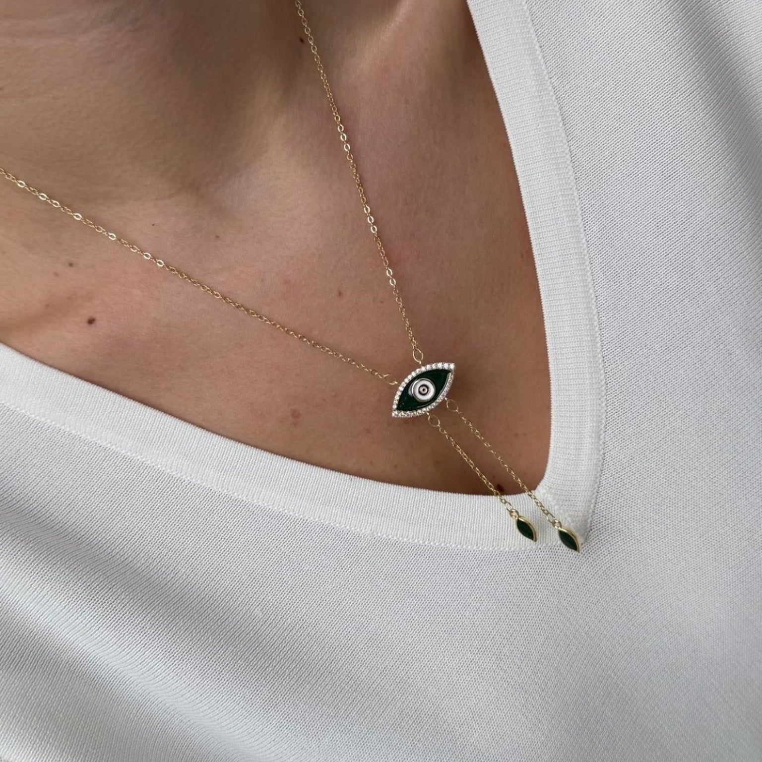 Vergoldete Evil Eye Halskette ✨